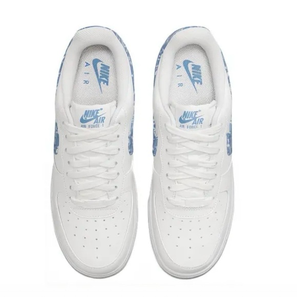 Nike Air Force 1 Low ‘07 Essential White Blue Paisley Size 7 - Picture 3 of 9